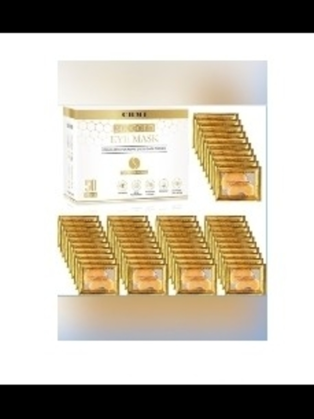 Gold Hydrogel Eye Mask Pack - 50 Pairs Brightening Under-Eye Patches